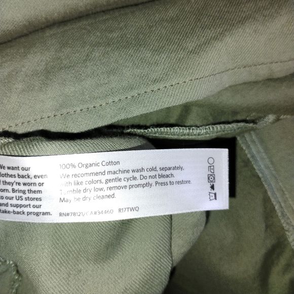 New Cond. Eileen Fisher Organic Cotton Tunic Dress Sage Green  Long Sleeve Mediu - Picture 7 of 7